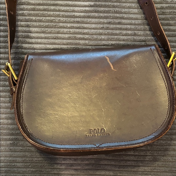 Vintage Polo by Ralph Lauren Brown Crossbody Bag with Green and Red Strap - Picture 6 of 16